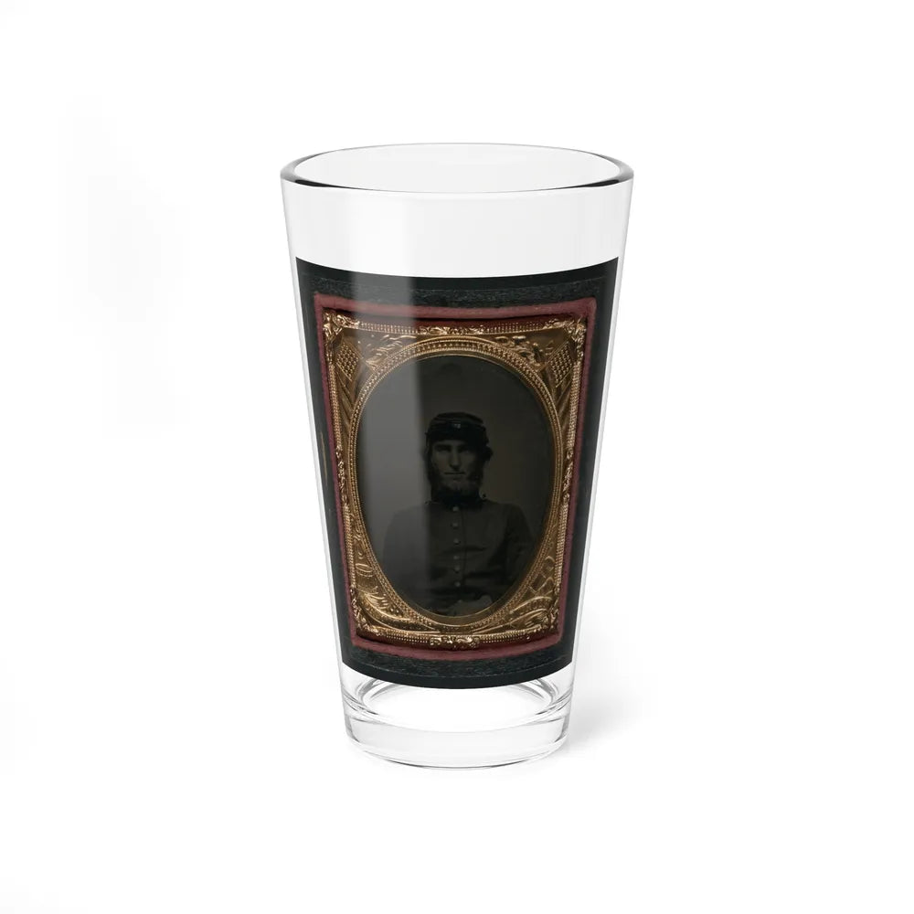 Unidentified Soldier In Union Uniform And Forage Cap 001 (U.S. Civil War) Pint Glass 16oz-16oz-Go Mug Yourself