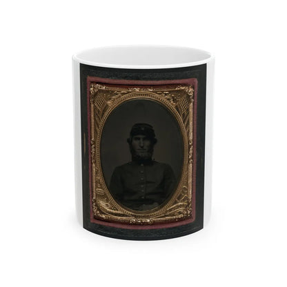 Unidentified Soldier In Union Uniform And Forage Cap 001 (U.S. Civil War) White Coffee Mug-11oz-Go Mug Yourself