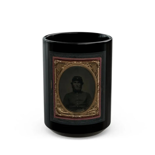 Unidentified Soldier In Union Uniform And Forage Cap 001 (U.S. Civil War) Black Coffee Mug 15oz - Go Mug Yourself