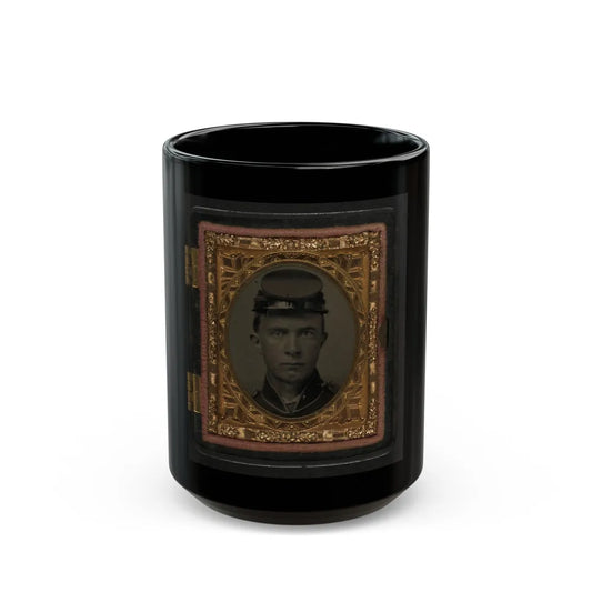 Unidentified Soldier In Union Uniform And Forage Cap 001(3) (U.S. Civil War) Black Coffee Mug-15oz-Go Mug Yourself