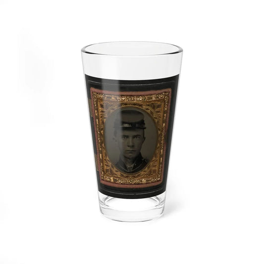 Unidentified Soldier In Union Uniform And Forage Cap 001(3) (U.S. Civil War) Pint Glass 16oz-16oz-Go Mug Yourself