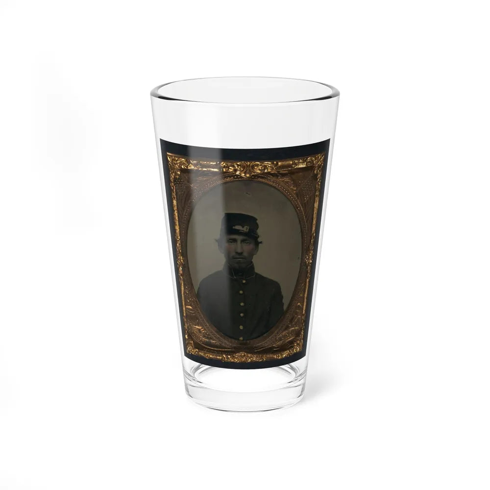 Unidentified Soldier In Union Uniform And Forage Cap 002 (U.S. Civil War) Pint Glass 16oz-16oz-Go Mug Yourself