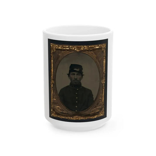 Unidentified Soldier In Union Uniform And Forage Cap 002 (U.S. Civil War) White Coffee Mug 15oz - Go Mug Yourself