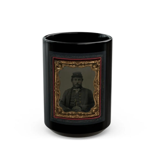 Unidentified Soldier In Union Uniform And Forage Cap 002(2) (U.S. Civil War) Black Coffee Mug-15oz-Go Mug Yourself