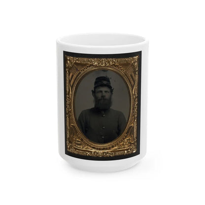 Unidentified Soldier In Union Uniform And Forage Cap 003 (U.S. Civil War) White Coffee Mug-15oz-Go Mug Yourself