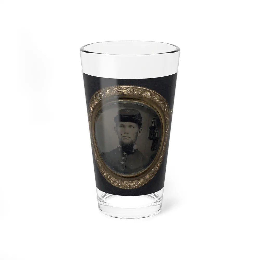 Unidentified Soldier In Union Uniform And Forage Cap In Pendant (U.S. Civil War) Pint Glass 16oz-16oz-Go Mug Yourself