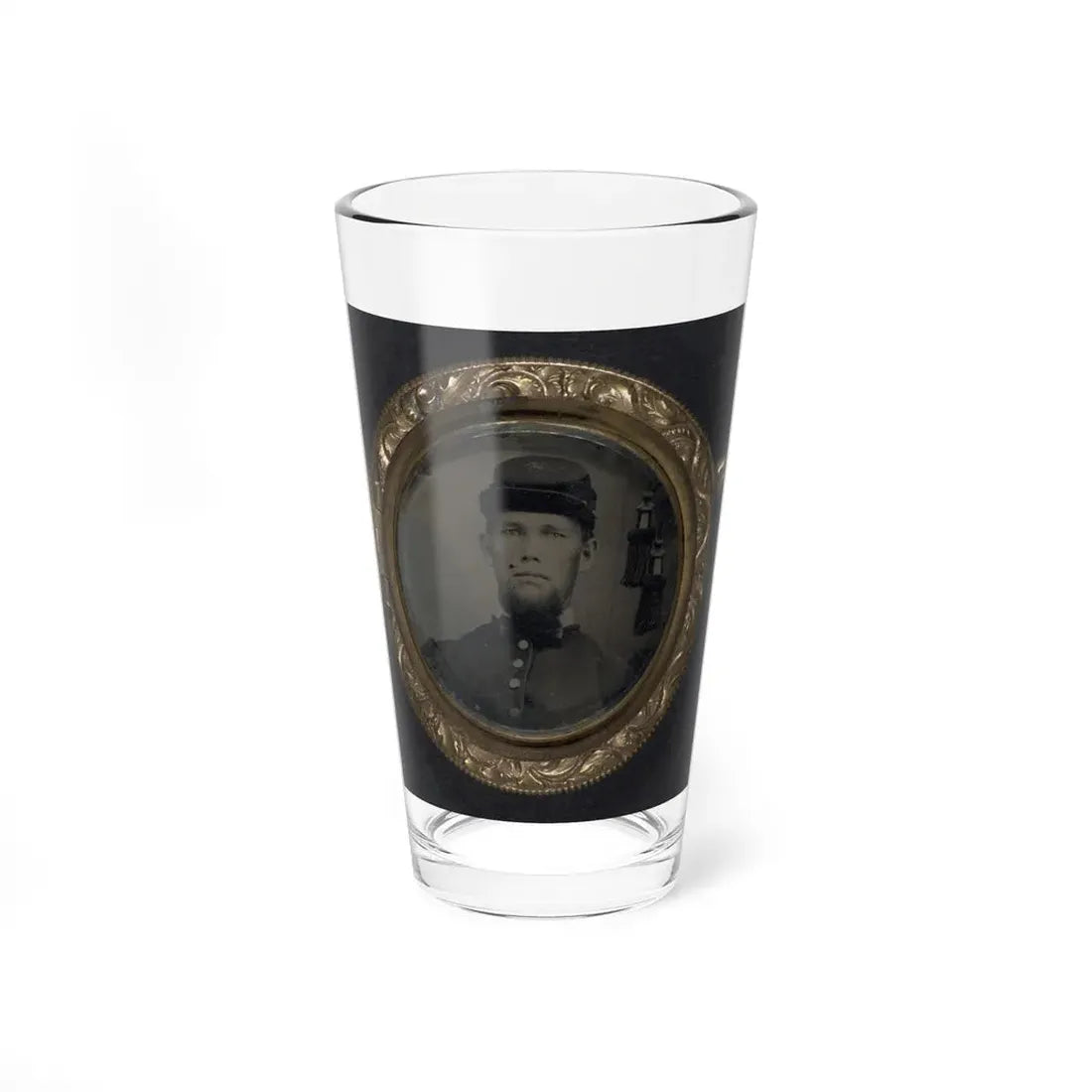 Unidentified Soldier In Union Uniform And Forage Cap In Pendant (U.S. Civil War) Pint Glass 16oz 16oz - Go Mug Yourself