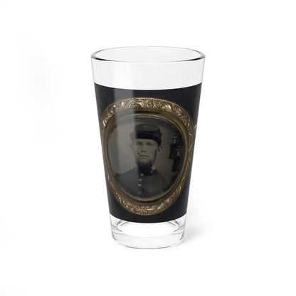 Unidentified Soldier In Union Uniform And Forage Cap In Pendant (U.S. Civil War) Pint Glass 16oz 16oz - Go Mug Yourself