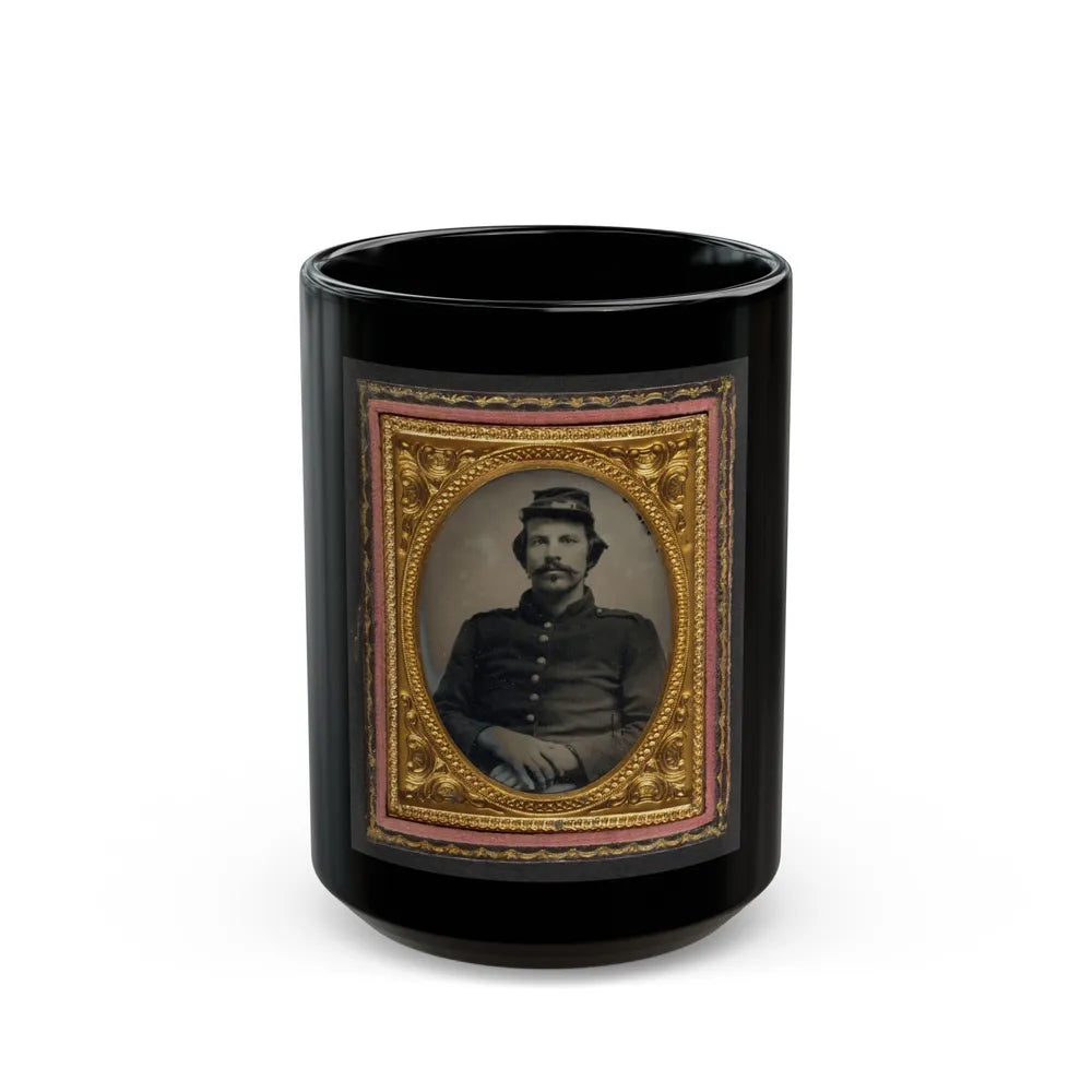 Unidentified Soldier In Union Uniform And Forage Cap (U.S. Civil War) Black Coffee Mug-15oz-Go Mug Yourself