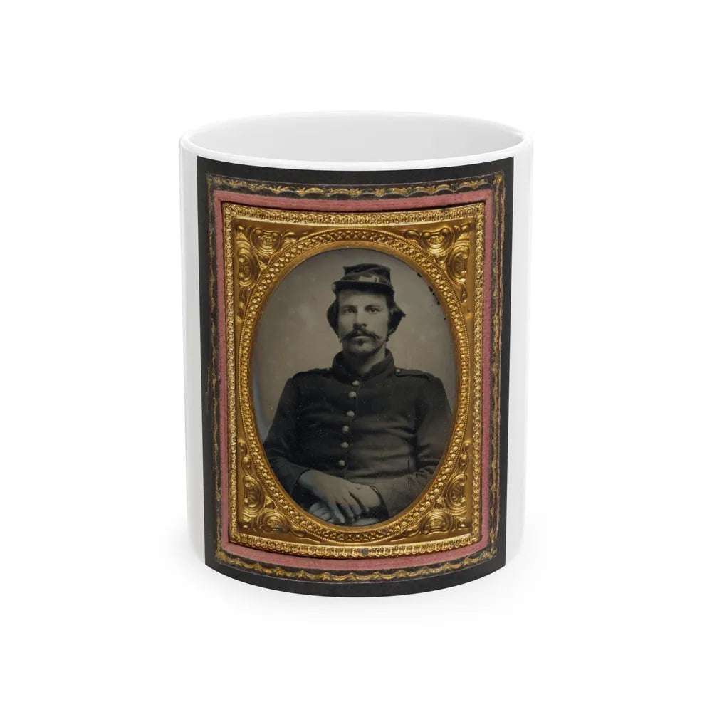 Unidentified Soldier In Union Uniform And Forage Cap (U.S. Civil War) White Coffee Mug-11oz-Go Mug Yourself