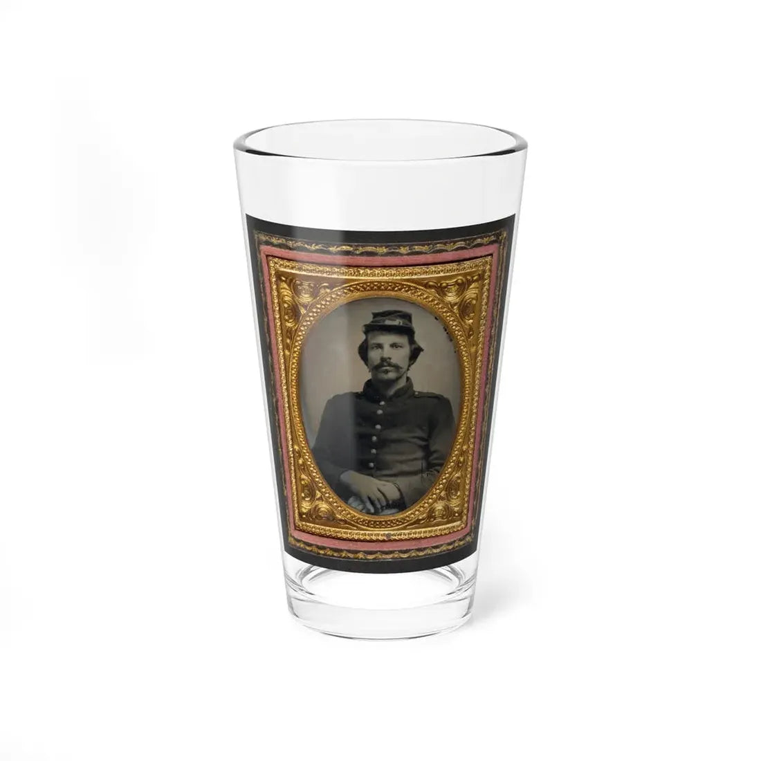 Unidentified Soldier In Union Uniform And Forage Cap (U.S. Civil War) Pint Glass 16oz 16oz - Go Mug Yourself
