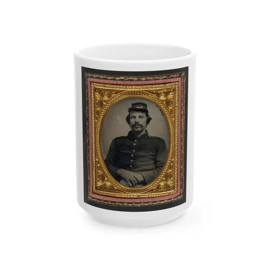 Unidentified Soldier In Union Uniform And Forage Cap (U.S. Civil War) White Coffee Mug 15oz - Go Mug Yourself