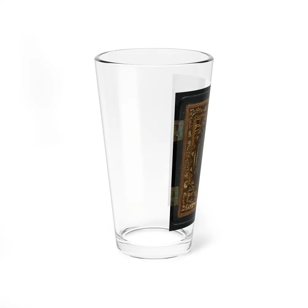 Unidentified Soldier In Union Uniform And Forage Cap With Bayoneted Musket (U.S. Civil War) Pint Glass 16oz-Go Mug Yourself