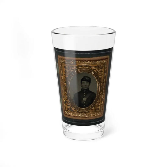 Unidentified Soldier In Union Uniform And Forage Cap With Bayoneted Musket (U.S. Civil War) Pint Glass 16oz 16oz - Go Mug Yourself