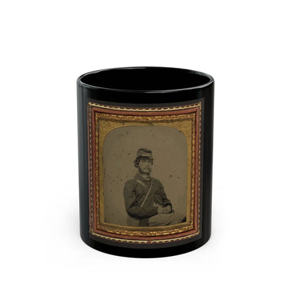 Unidentified Soldier In Union Uniform And Forage Cap With Canteen (U.S. Civil War) Black Coffee Mug-11oz-Go Mug Yourself