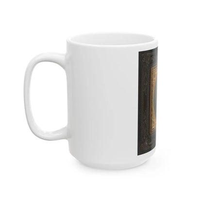 Unidentified Soldier In Union Uniform And Forage Cap With Infantry Insignia And 2nd Corps Army Of The Potomac Badge (U.S. Civil War) White Coffee Mug-Go Mug Yourself