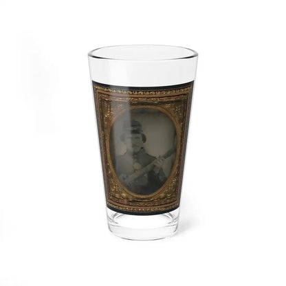 Unidentified Soldier In Union Uniform And Forage Cap With Musket (U.S. Civil War) Pint Glass 16oz 16oz - Go Mug Yourself