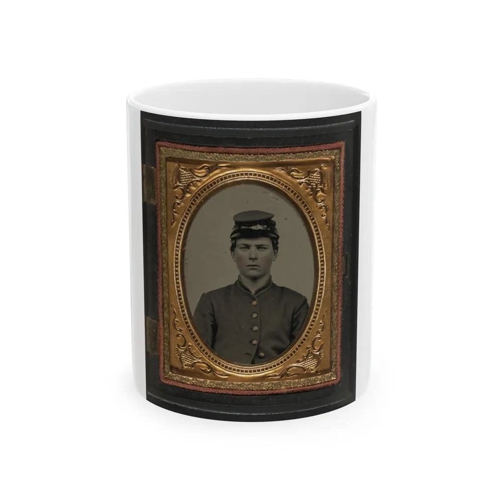 Unidentified Soldier In Union Uniform And Forage Cap(2) (U.S. Civil War) White Coffee Mug-11oz-Go Mug Yourself