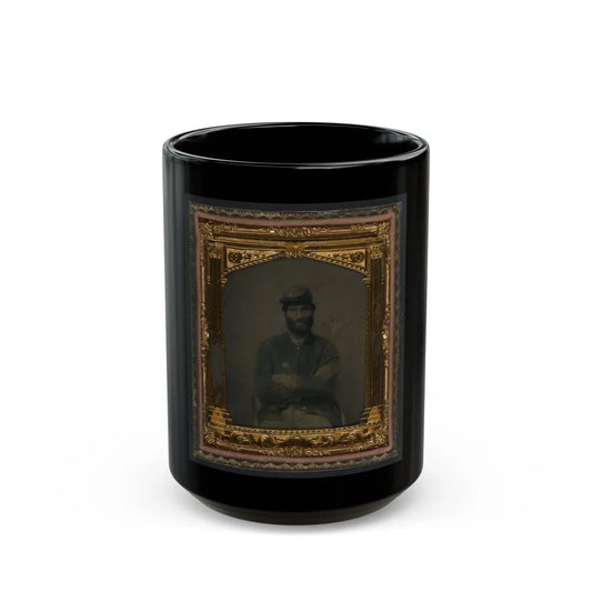 Unidentified Soldier In Union Uniform And Forage Cap(3) (U.S. Civil War) Black Coffee Mug-15oz-Go Mug Yourself