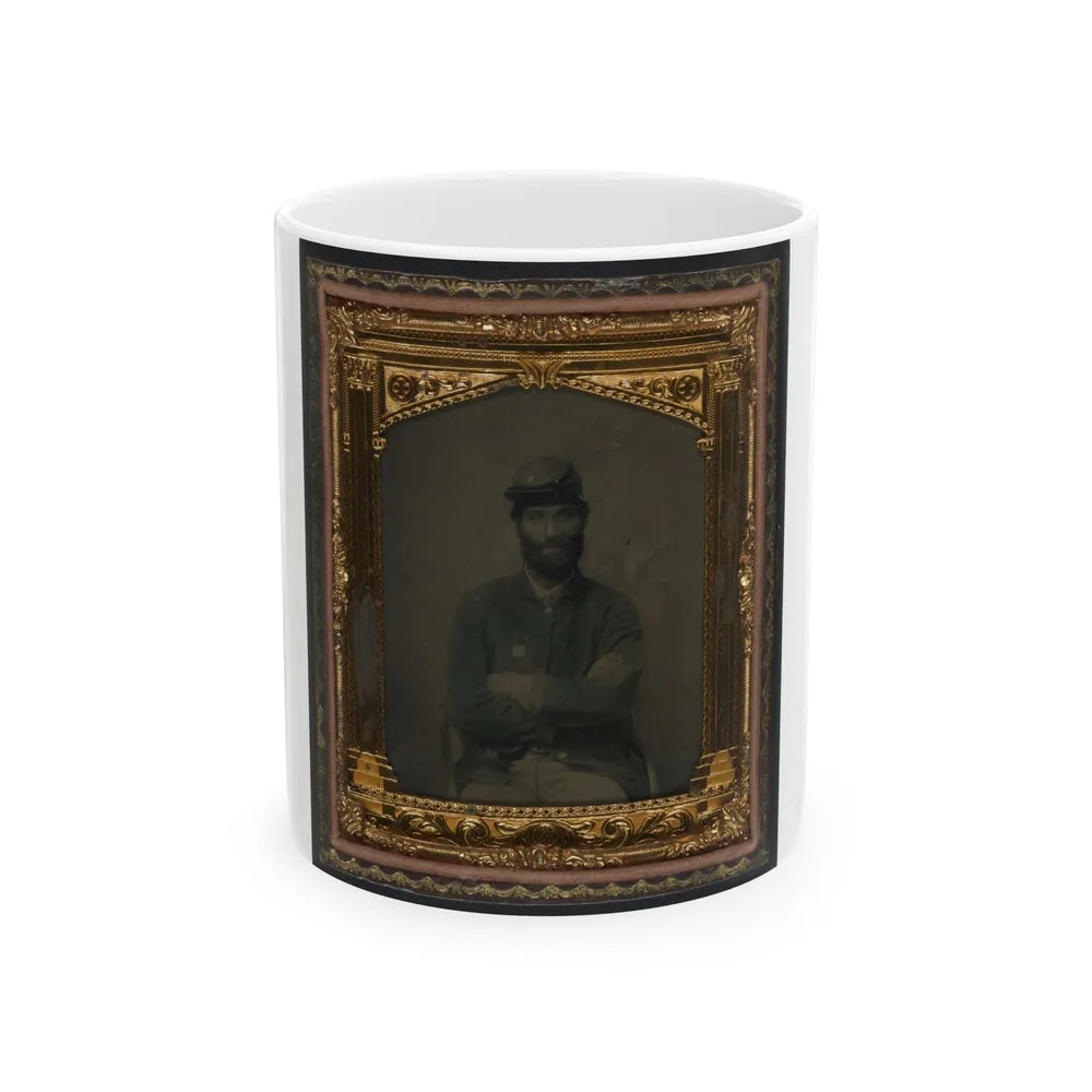 Unidentified Soldier In Union Uniform And Forage Cap(3) (U.S. Civil War) White Coffee Mug-11oz-Go Mug Yourself