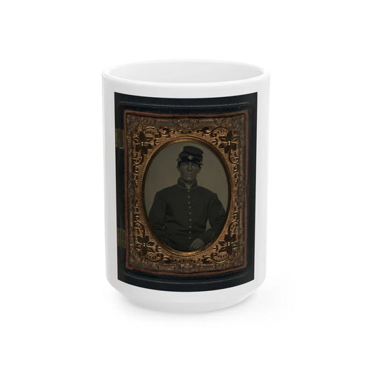 Unidentified Soldier In Union Uniform And Forage Cap(4) (U.S. Civil War) White Coffee Mug-15oz-Go Mug Yourself