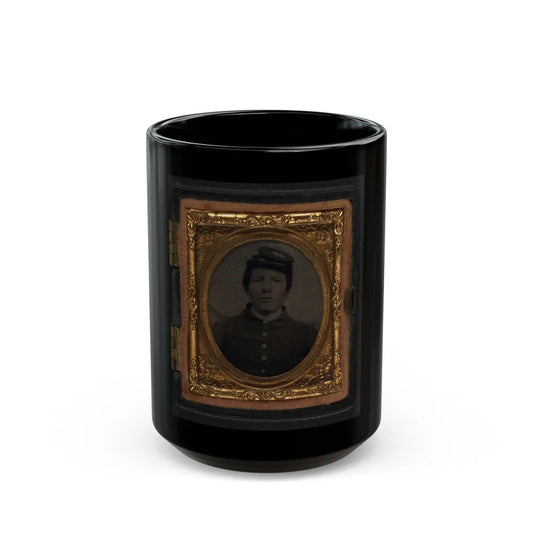 Unidentified Soldier In Union Uniform And Forage Cap(5) (U.S. Civil War) Black Coffee Mug-15oz-Go Mug Yourself