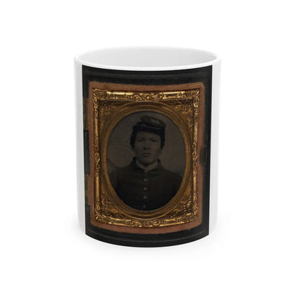 Unidentified Soldier In Union Uniform And Forage Cap(5) (U.S. Civil War) White Coffee Mug-11oz-Go Mug Yourself