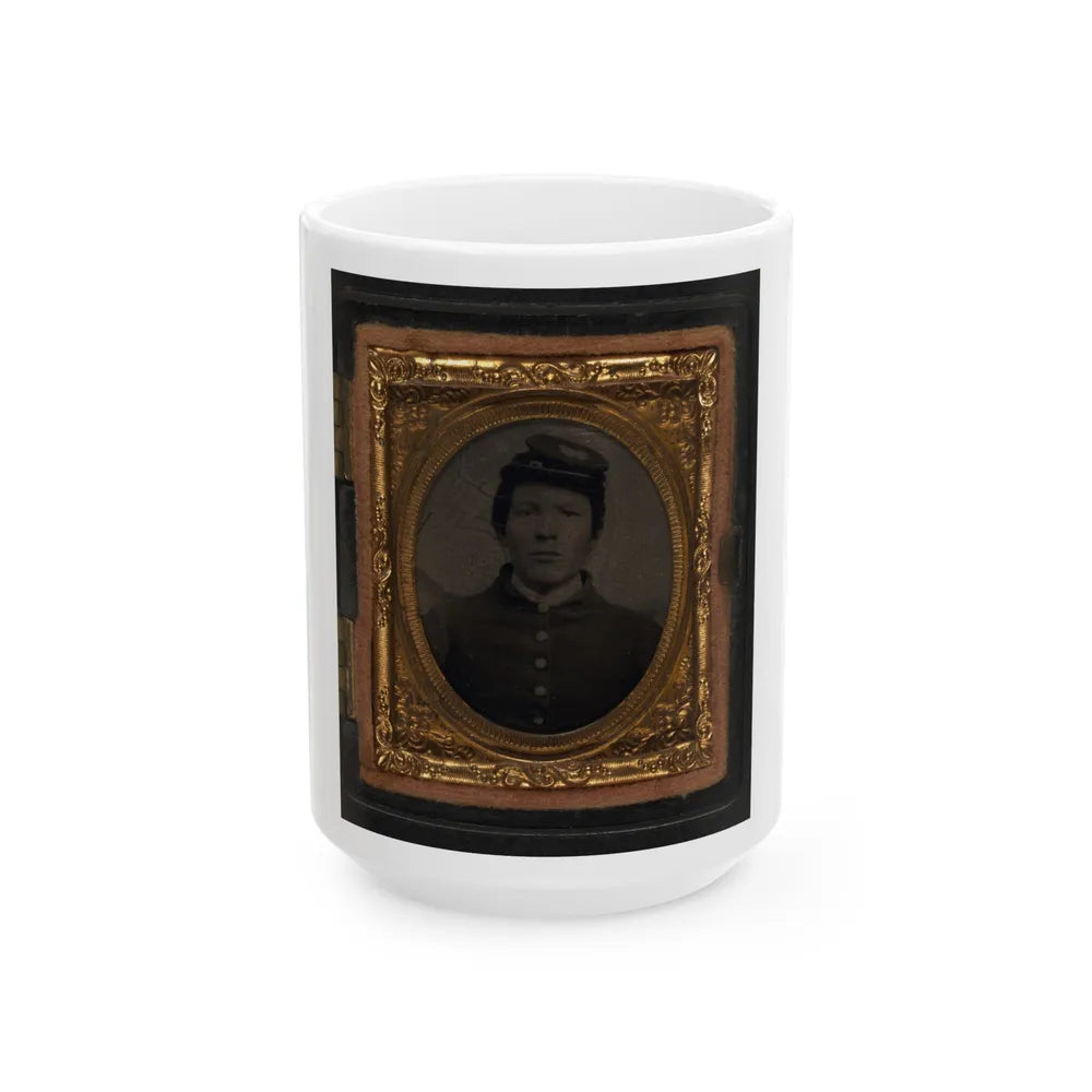 Unidentified Soldier In Union Uniform And Forage Cap(5) (U.S. Civil War) White Coffee Mug-15oz-Go Mug Yourself