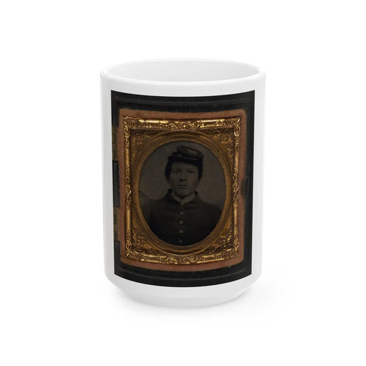 Unidentified Soldier In Union Uniform And Forage Cap(5) (U.S. Civil War) White Coffee Mug-15oz-Go Mug Yourself