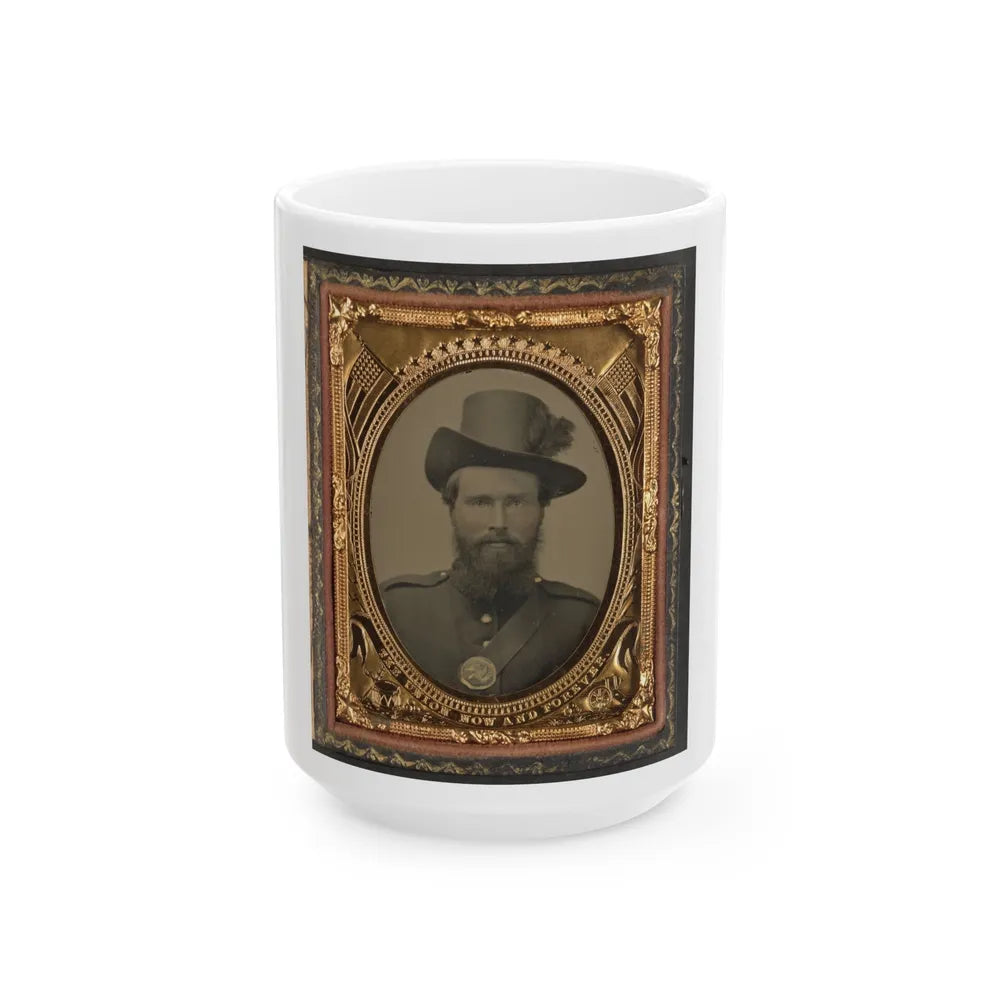 Unidentified Soldier In Union Uniform And Hardee Hat (U.S. Civil War) White Coffee Mug-15oz-Go Mug Yourself