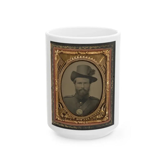 Unidentified Soldier In Union Uniform And Hardee Hat (U.S. Civil War) White Coffee Mug 15oz - Go Mug Yourself