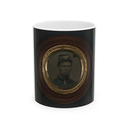 Unidentified Soldier In Union Uniform And Infantry Forage Cap (U.S. Civil War) White Coffee Mug-11oz-Go Mug Yourself