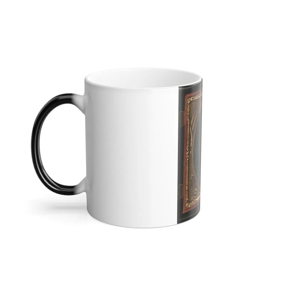 Unidentified Soldier in Union Uniform and Infantry Hardee Hat With Musket, Revolver, and Bowie Knife With Sheath (U.S. Civil War) Color Changing Coffee Mug 11oz-Go Mug Yourself