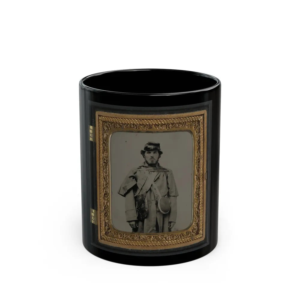 Unidentified Soldier In Union Uniform And Kepi With Canteen (U.S. Civil War) Black Coffee Mug-11oz-Go Mug Yourself