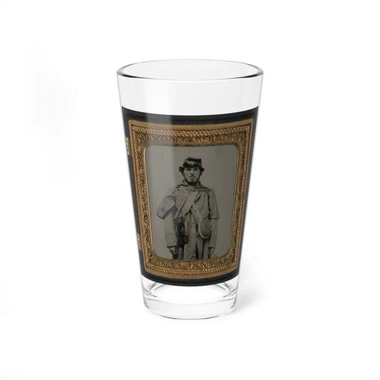 Unidentified Soldier In Union Uniform And Kepi With Canteen (U.S. Civil War) Pint Glass 16oz-16oz-Go Mug Yourself