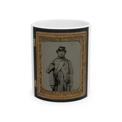 Unidentified Soldier In Union Uniform And Kepi With Canteen (U.S. Civil War) White Coffee Mug-11oz-Go Mug Yourself