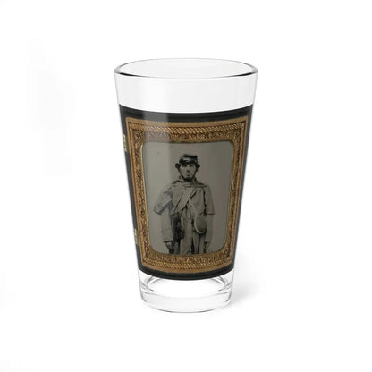 Unidentified Soldier In Union Uniform And Kepi With Canteen (U.S. Civil War) Pint Glass 16oz 16oz - Go Mug Yourself
