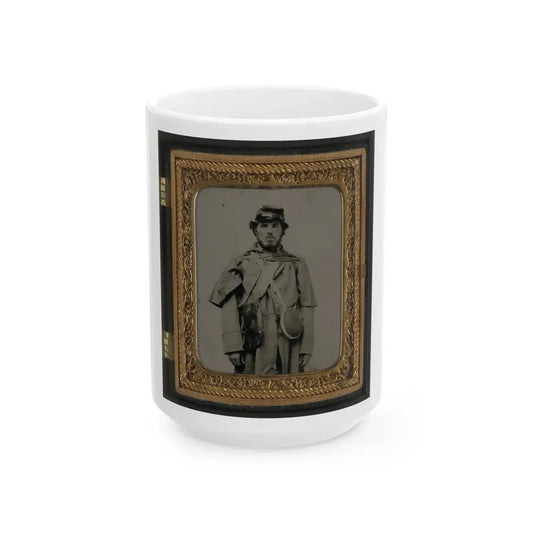 Unidentified Soldier In Union Uniform And Kepi With Canteen (U.S. Civil War) White Coffee Mug 15oz - Go Mug Yourself