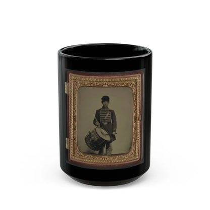 Unidentified Soldier In Union Uniform And Massachusetts Belt Buckle With Drum (U.S. Civil War) Black Coffee Mug-15oz-Go Mug Yourself