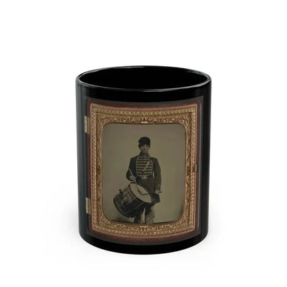Unidentified Soldier In Union Uniform And Massachusetts Belt Buckle With Drum (U.S. Civil War) Black Coffee Mug 11oz - Go Mug Yourself