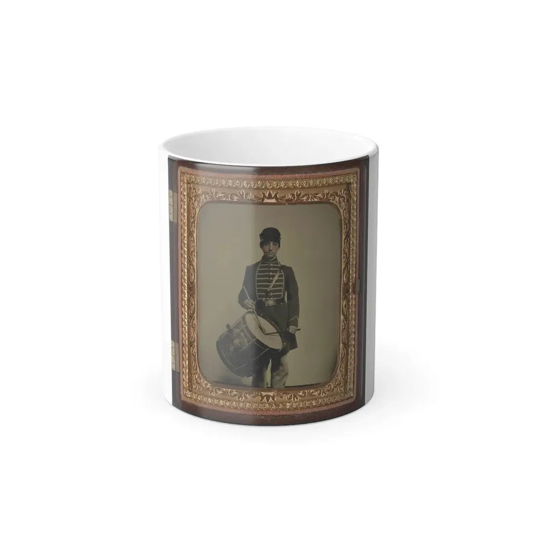 Unidentified Soldier in Union Uniform and Massachusetts Belt Buckle With Drum (U.S. Civil War) Color Changing Coffee Mug 11oz Default Title 11oz - Go Mug Yourself