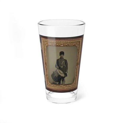 Unidentified Soldier In Union Uniform And Massachusetts Belt Buckle With Drum (U.S. Civil War) Pint Glass 16oz 16oz - Go Mug Yourself