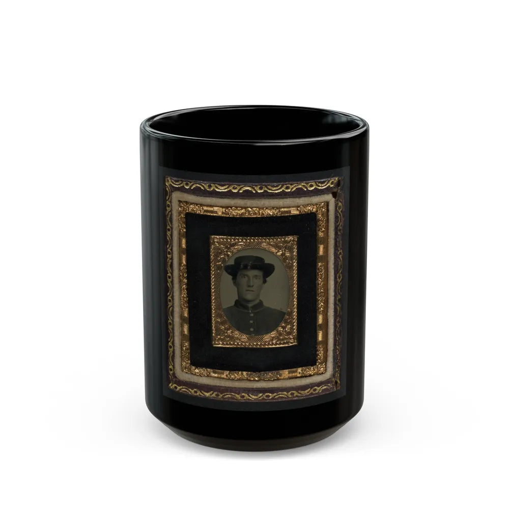 Unidentified Soldier In Union Uniform And Officer Hat Cords (U.S. Civil War) Black Coffee Mug-15oz-Go Mug Yourself