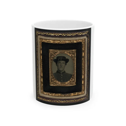 Unidentified Soldier In Union Uniform And Officer Hat Cords (U.S. Civil War) White Coffee Mug-11oz-Go Mug Yourself