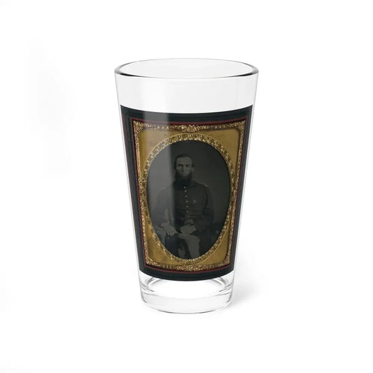 Unidentified Soldier In Union Uniform And Ohio Volunteer Militia Belt Buckle (U.S. Civil War) Pint Glass 16oz 16oz - Go Mug Yourself