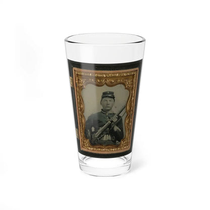 Unidentified Soldier In Union Uniform And Rifleman's Belt Rig With Musket (U.S. Civil War) Pint Glass 16oz-16oz-Go Mug Yourself