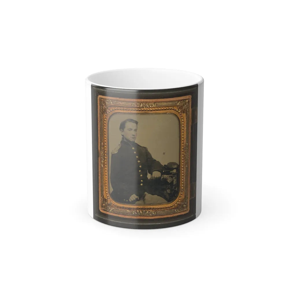 Unidentified Soldier in Union Uniform and Shoulder Scales With a Company a Forage Cap Bearing Infantry Insignia (U.S. Civil War) Color Changing Coffee Mug 11oz-11oz-Go Mug Yourself