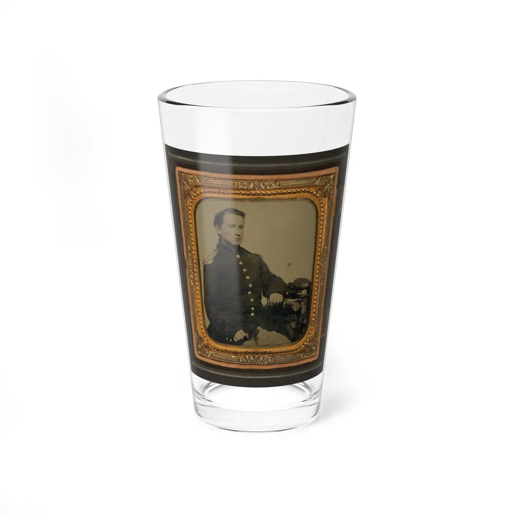 Unidentified Soldier In Union Uniform And Shoulder Scales With A Company A Forage Cap Bearing Infantry Insignia (U.S. Civil War) Pint Glass 16oz-16oz-Go Mug Yourself