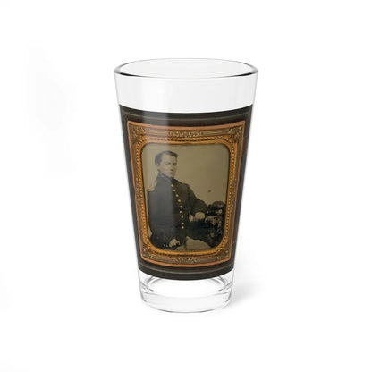 Unidentified Soldier In Union Uniform And Shoulder Scales With A Company A Forage Cap Bearing Infantry Insignia (U.S. Civil War) Pint Glass 16oz-16oz-Go Mug Yourself