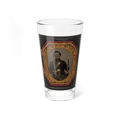 Unidentified Soldier In Union Uniform And Shoulder Scales With Musket And Sword (U.S. Civil War) Pint Glass 16oz 16oz - Go Mug Yourself